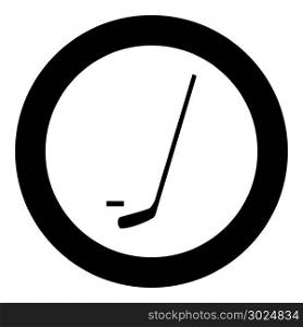 Hockey sticks and puck icon black color in circle vector illustration