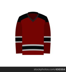 Hockey uniform flat icon. Red hockey shirt isolated on white background. Hockey uniform flat icon