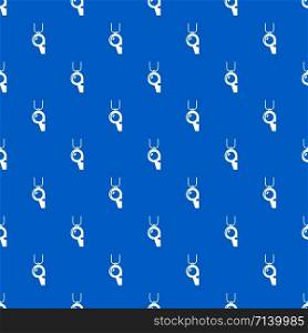 Hockey whistle pattern vector seamless blue repeat for any use. Hockey whistle pattern vector seamless blue