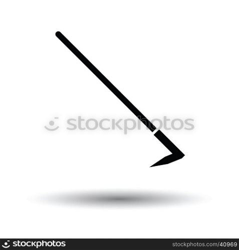 Hoe icon. White background with shadow design. Vector illustration.