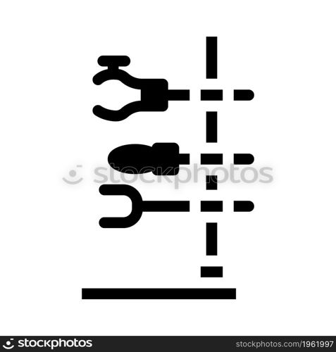 holder laboratory tool glyph icon vector. holder laboratory tool sign. isolated contour symbol black illustration. holder laboratory tool glyph icon vector illustration