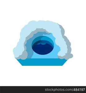 Hole for ice fishing cartoon icon on a white background. Hole for ice fishing cartoon icon