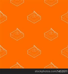 Hole for ice fishing pattern vector orange for any web design best. Hole for ice fishing pattern vector orange