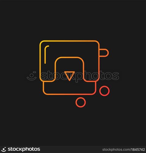 Hole-punch gradient vector icon for dark theme. Paper puncher. Device for office work. Punching machine. Scrapbooking. Thin line color symbol. Modern style pictogram. Vector isolated outline drawing. Hole-punch gradient vector icon for dark theme