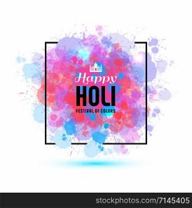 Holi spring festival of colors vector design element and sample text. Can use for banners, invitations and greeting cards.