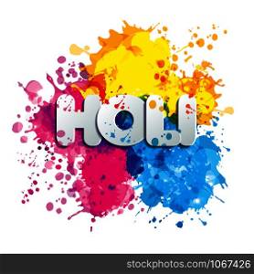 Holi spring festival of colors vector design element and sign holi. Can use for banners, invitations and greeting cards. Holi spring festival of colors vector design element and sign holi