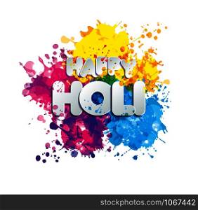 Holi spring festival of colors vector design element and sign holi. Can use for banners, invitations and greeting cards. Holi spring festival of colors vector design element and sign