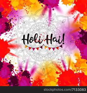 Holi spring festival . Vector background with colorful with watercolor blots. Holi spring festival . Vector background with colorful with watercolor blots Holi