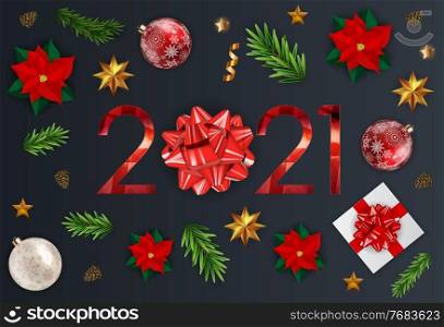 Holiday 2021 New Year and Merry Christmas Background. Vector Illustration EPS10. Holiday 2021 New Year and Merry Christmas Background. Vector Illustration