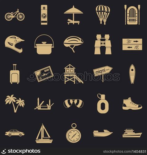Holiday abroad icons set. Simple set of 25 holiday abroad vector icons for web for any design. Holiday abroad icons set, simple style