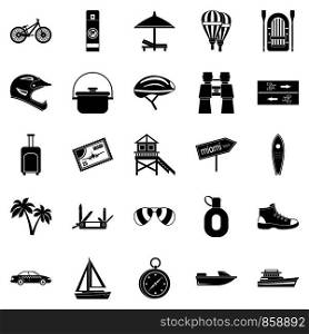 Holiday abroad icons set. Simple set of 25 holiday abroad vector icons for web isolated on white background. Holiday abroad icons set, simple style