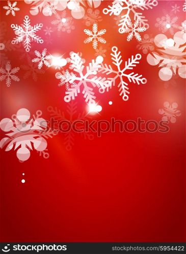 Holiday abstract background, winter snowflakes, Christmas and New Year design template, light shiny modern vector illustration