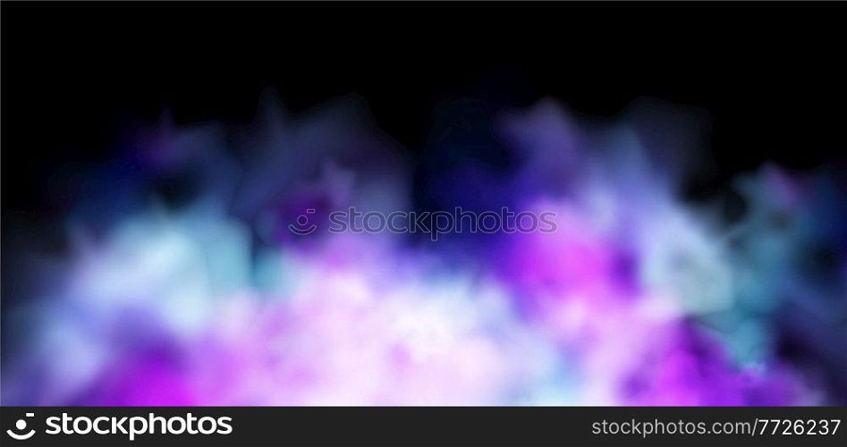 Holiday Abstract blue and purple powder smoke design element on dark background. For website, greeting, discount voucher, greeting and poster design. Holiday Abstract shiny blue powder design element