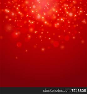 Holiday abstract Red vector bokeh light background. Red vector bokeh background