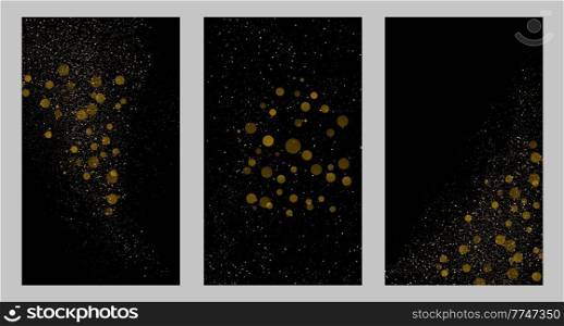 Holiday Abstract shiny color bokeh design element and glitter effect on dark background. For website, greeting, discount voucher, invitation and poster design. Holiday Abstract shiny color gold bokeh and glitter