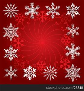 holiday background of snowflakes