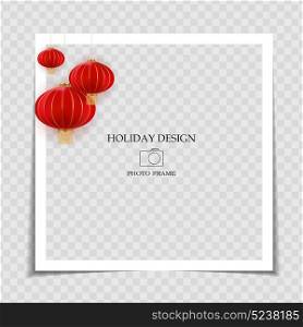 Holiday Background Photo Frame Template. Chinese New Year Concept for post in Social Network. Vector Illustration. Holiday Background Photo Frame Template. Chinese New Year Concept for post in Social Network. Vector Illustration. EPS10