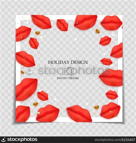 Holiday Background Photo Frame Template. Valentine s Day Love Concept for post in Social Network. Vector Illustration. Holiday Background Photo Frame Template. Valentine s Day Love Concept for post in Social Network. Vector Illustration EPS10
