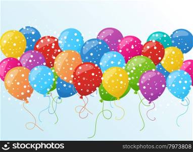 Holiday background with colorful balloons. Vector illustration for holiday or greeting cards, web, print and other design