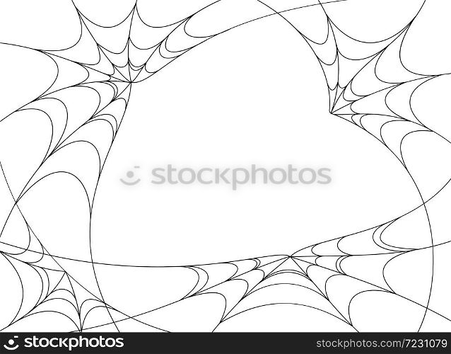 Holiday background with spider web. Happy Halloween concept. Vector illustration isolated on white background. Design for poster, banner, greeting card, invitation.