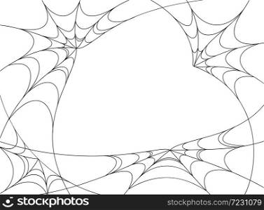 Holiday background with spider web. Happy Halloween concept. Vector illustration isolated on white background. Design for poster, banner, greeting card, invitation.