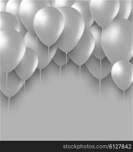 Holiday Background with White Balloons. Illustration Holiday Background with White Balloons - Vector