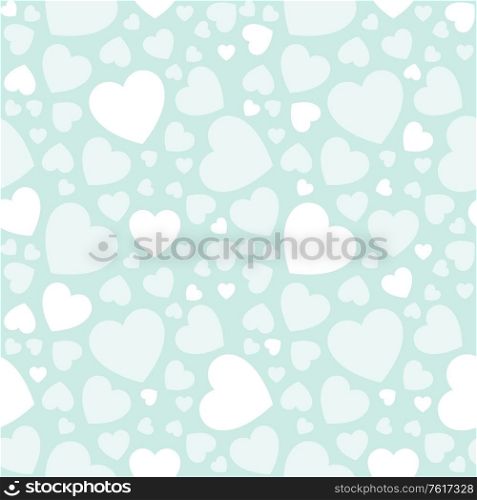 Holiday background with white love hearts. Holiday banner with white hearts