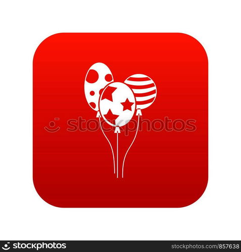 Holiday balls icon digital red for any design isolated on white vector illustration. Holiday balls icon digital red