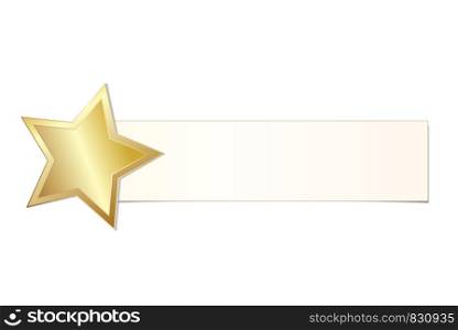 Holiday Banner with Shining Star Gold, Stock Vector Illustration