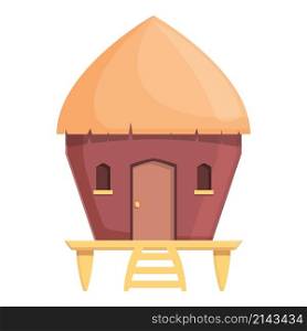 Holiday bungalow icon cartoon vector. Beach house. Sea villa. Holiday bungalow icon cartoon vector. Beach house