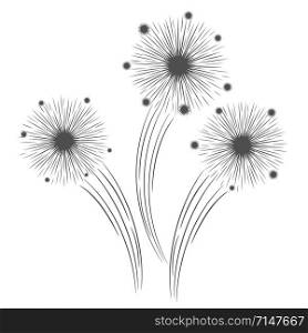 holiday celebrate firework design icon on white, stock vector illustration