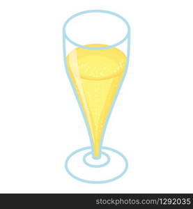 Holiday champagne glass icon. Isometric of holiday champagne glass vector icon for web design isolated on white background. Holiday champagne glass icon, isometric style