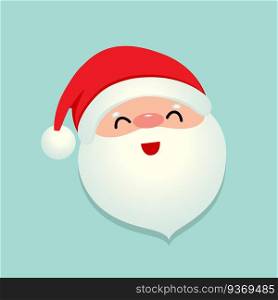Holiday Christmas background with Santa Claus cartoon. Vector illustration.