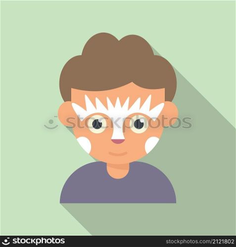Holiday face painting icon flat vector. Child paint. Makeup mask. Holiday face painting icon flat vector. Child paint