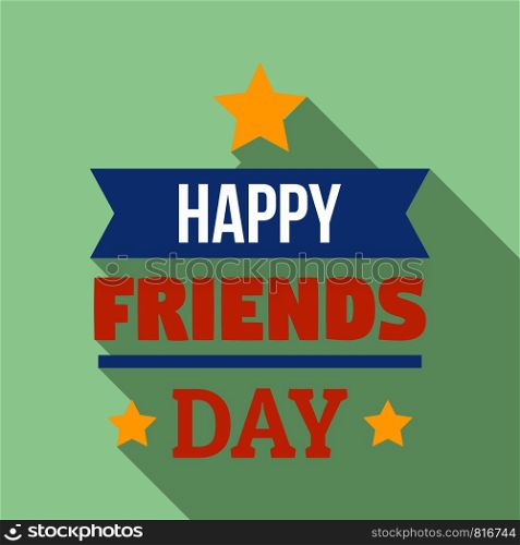 Holiday friend day logo. Flat illustration of holiday friend day vector logo for web design. Holiday friend day logo, flat style