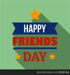 Holiday friend day logo. Flat illustration of holiday friend day vector logo for web design. Holiday friend day logo, flat style