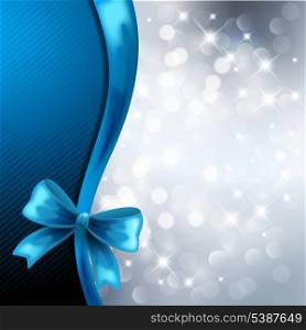 Holiday gift cards with ribbons. Vector background