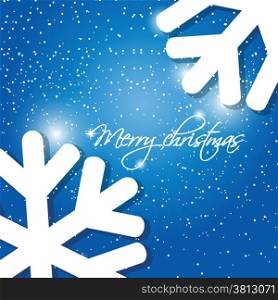 Holiday greeting card with abstract christmas snowflakes , place for our text