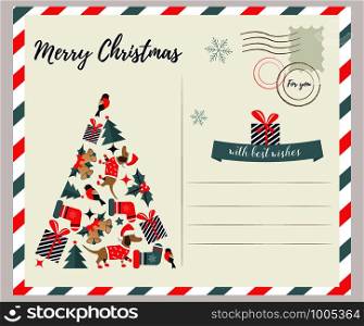 Holiday greeting card with bright Christmas eve.. Holiday greeting card with Christmas eve