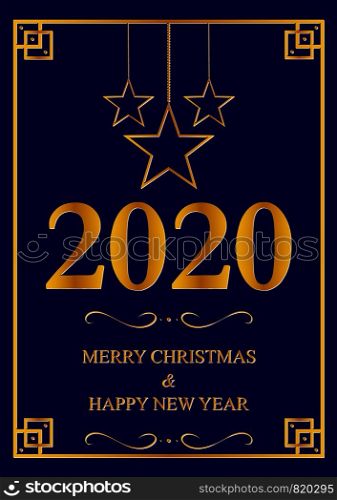 Holiday greeting card With new year 2020