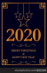 Holiday greeting card With new year 2020