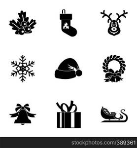 Holiday icons set. Simple illustration of 9 holiday vector icons for web. Holiday icons set, simple style