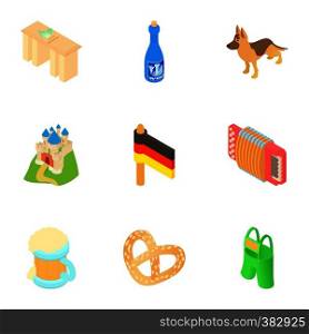 Holiday in Germany icons set. Cartoon illustration of 9 holiday in Germany vector icons for web. Holiday in Germany icons set, cartoon style