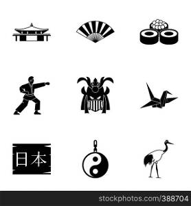 Holiday in Japan icons set. Simple illustration of 9 holiday in Japan vector icons for web. Holiday in Japan icons set, simple style