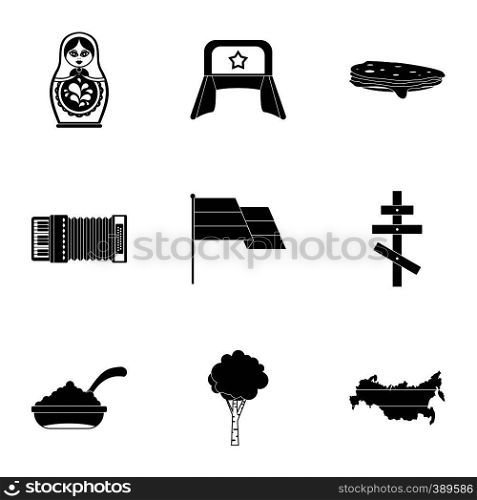 Holiday in Russia icons set. Simple illustration of 9 holiday in Russia vector icons for web. Holiday in Russia icons set, simple style