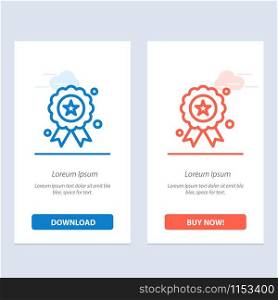 Holiday, Independence, Independence Day, Medal Blue and Red Download and Buy Now web Widget Card Template