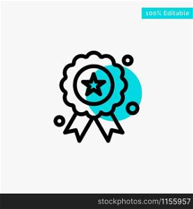Holiday, Independence, Independence Day, Medal turquoise highlight circle point Vector icon