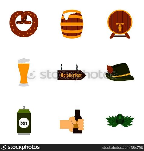 Holiday of beer icons set. Flat illustration of 9 holiday of beer vector icons for web. Holiday of beer icons set, flat style