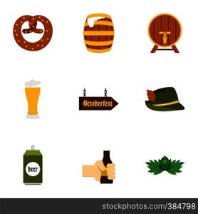 Holiday of beer icons set. Flat illustration of 9 holiday of beer vector icons for web. Holiday of beer icons set, flat style