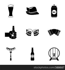 Holiday of beer icons set. Simple illustration of 9 holiday of beer vector icons for web. Holiday of beer icons set, simple style